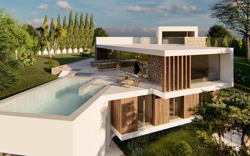 Villa with a Futuristic Design