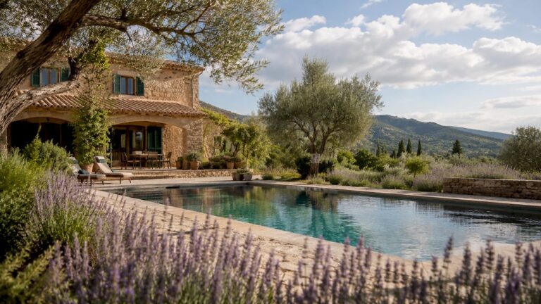 Finca with swimming pool and Mediterranean landscape