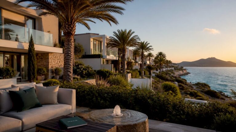 Mediterranean coastal homes in Mallorca with garden tools