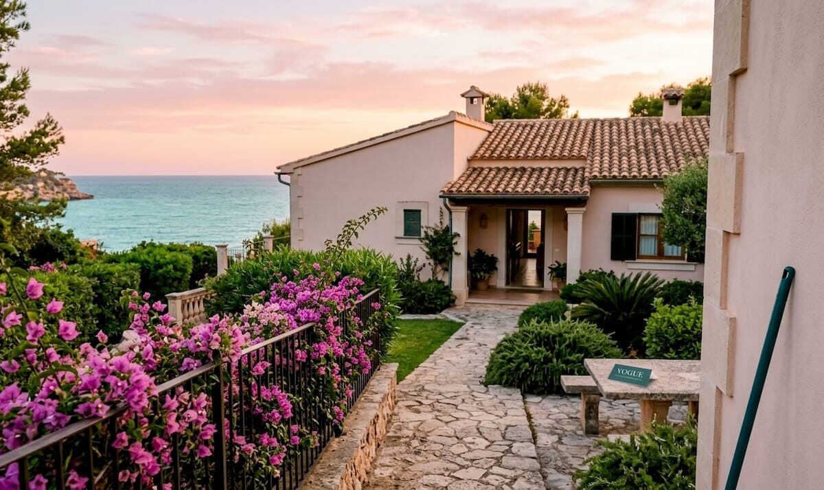Coastal Mediterranean homes and beach in Mallorca