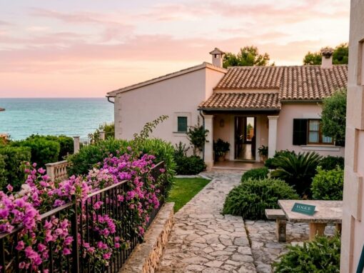 Coastal Mediterranean homes and beach in Mallorca