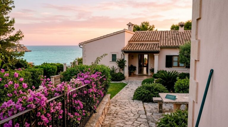Coastal Mediterranean homes and beach in Mallorca