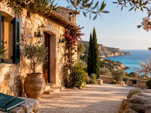 Traditional Mallorca coastal finca with olive trees