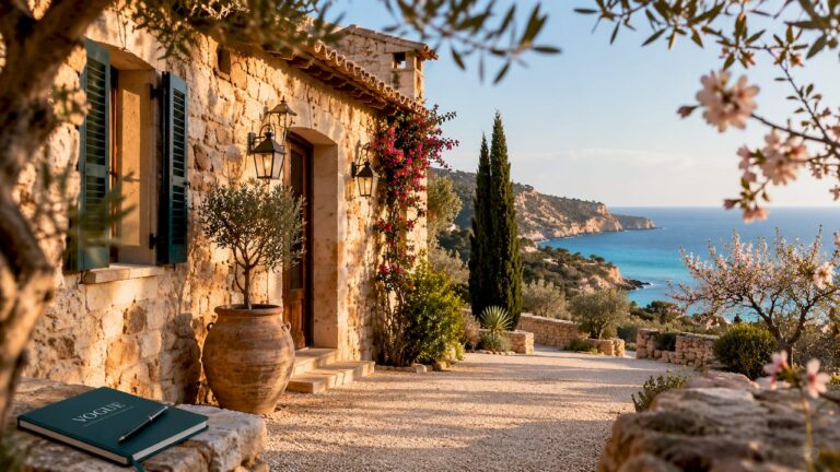 Traditional Mallorca coastal finca with olive trees