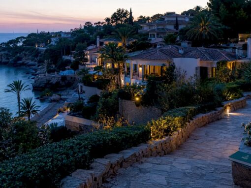Luxury coastal villas overlooking Mediterranean sea