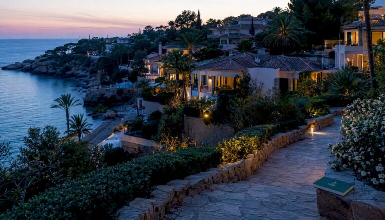 Luxury coastal villas overlooking Mediterranean sea