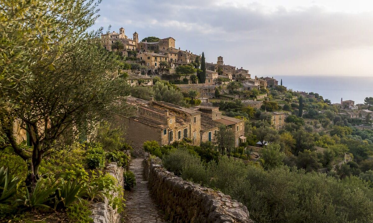 Traditional Deià stone houses on hillside