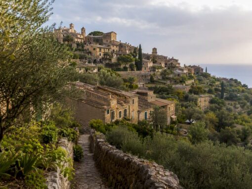 Traditional Deià stone houses on hillside