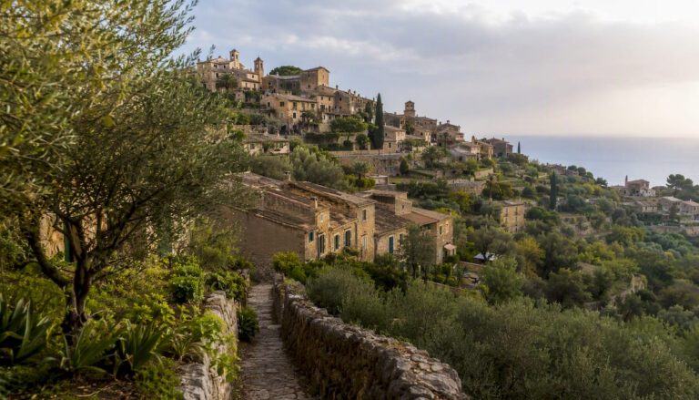 Traditional Deià stone houses on hillside
