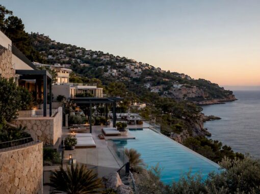 Luxury hillside villa overlooking Mediterranean sea