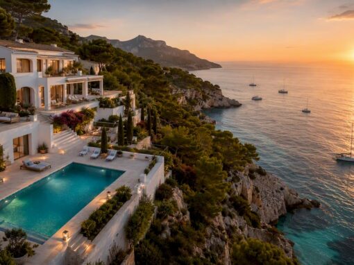 Luxury Mallorca villa coastal aerial view