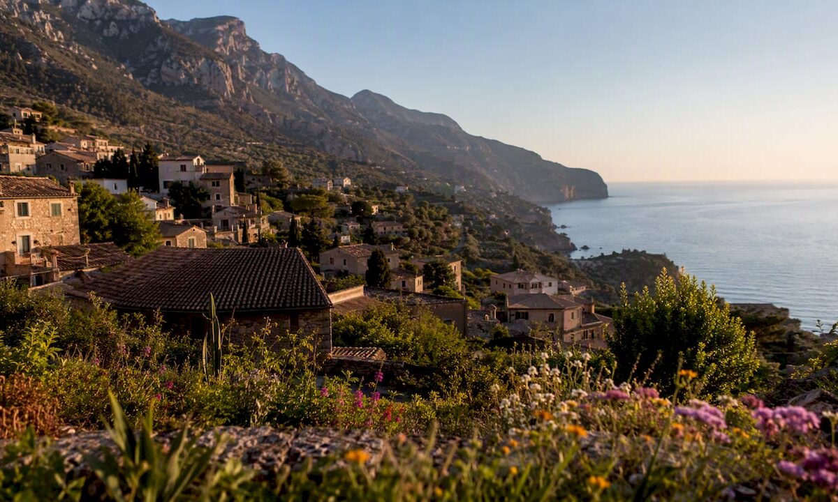 Deià village coastal homes and sea view