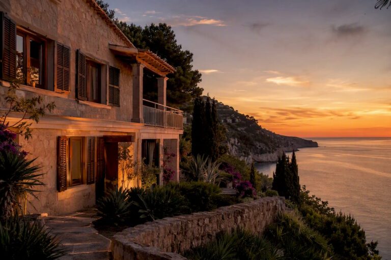 Mallorca villa exterior coastal view
