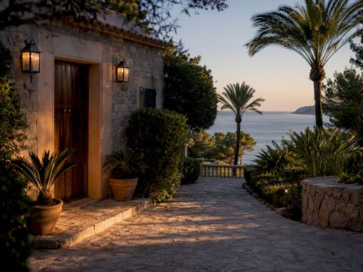 Mediterranean villa exterior near Mallorca coast