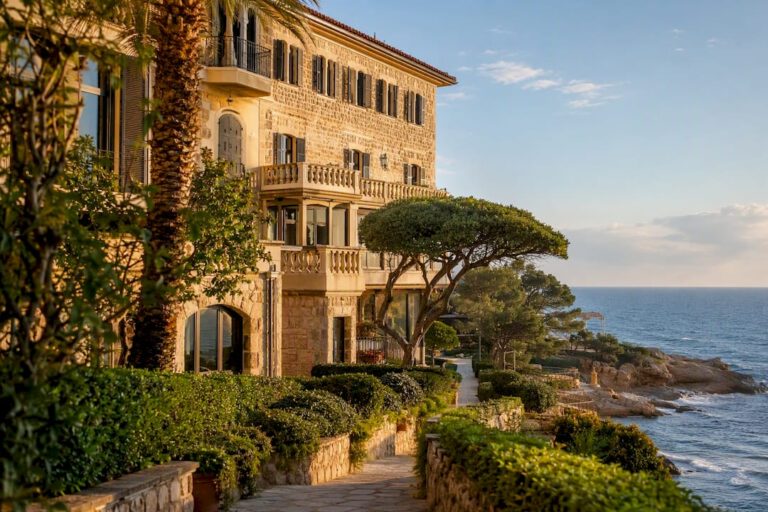 Mallorca coastal hotel exterior in morning light