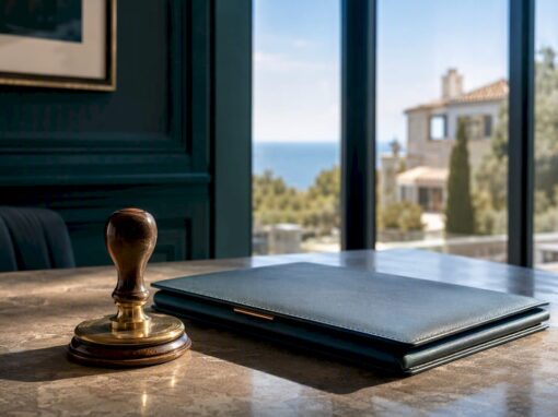 Notarial seal beside Mallorca property authorization