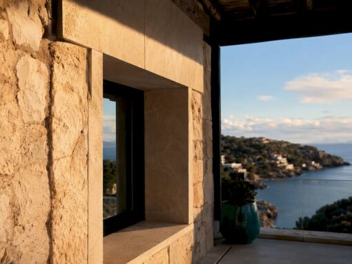 Mallorca coastal home detail above sea