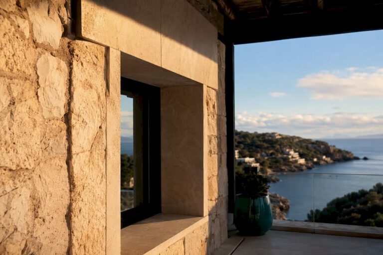 Mallorca coastal home detail above sea