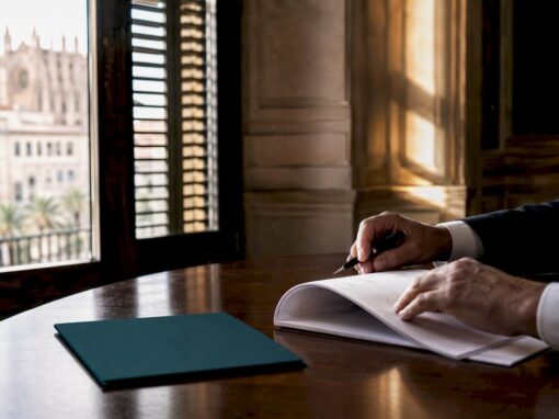 Palma notary signing room with coastal light