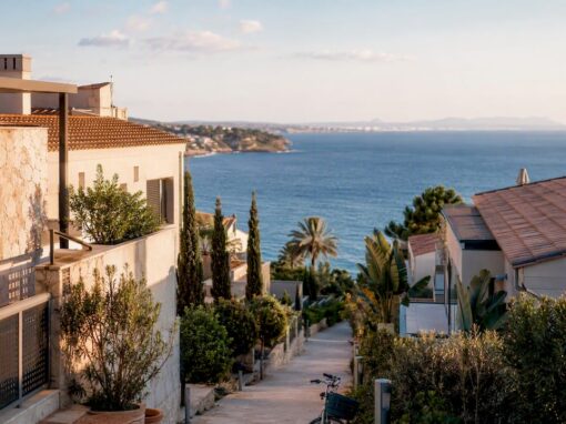 Mallorca residential area beside the Mediterranean