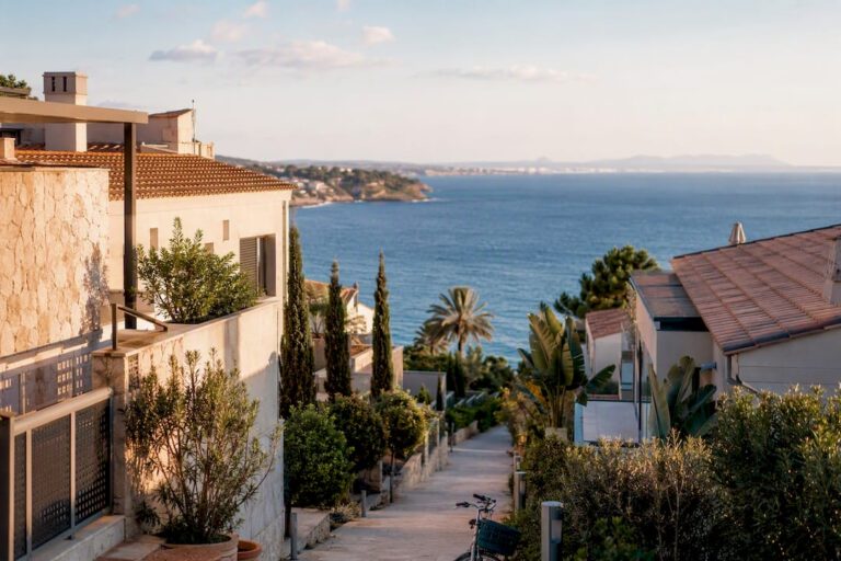 Mallorca residential area beside the Mediterranean